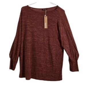 BLOOMCHIC Women's Rust Color Lightweight Long Sleeve Sweater Size 14-16